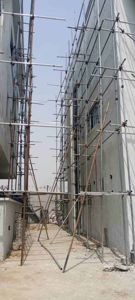 Dense scaffolding wrap on active EGRL project